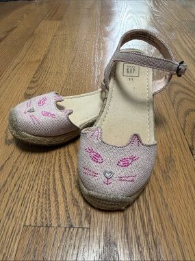 GAP Pink Cat Face Espadrille Sandals for Kids